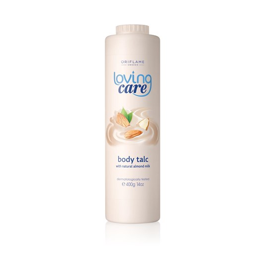 Loving Care Body Talc with natural almond milk